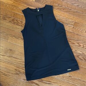 MICHAEL Michael Kors Black Fitted Cut Out Tank Top